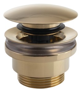 Silfra Odpływ umywalkowy 5/4", silent klik-klak, duży korek, 5-55 mm, złoto UD425S56P