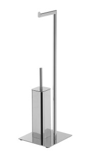 Gedy 133213 FELIX  wieszak na papier toaletowy, szczotką toaletową, kwadratowy, chrom
