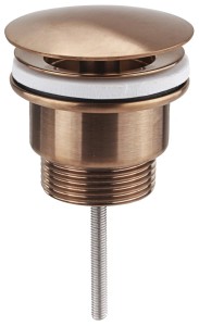 SAPHO Odpływ umywalkowy 5/4'', niezamykany, 10-55mm, duży korek, miedź mat 542.742.5PG