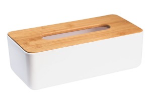 AQUALINE 3763 SNOW pojemnik na chusteczki 262x90x132mm, biały/bambus