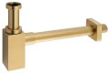 Syfon umywalkowy 5/4", odpływ 32mm, kwadratowy, złoto mat