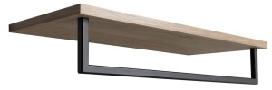 SAPHO SKA385B SKA półka na ręczniki z relingiem 600x250mm, dąb/czarny mat