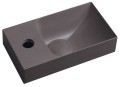 PICCOLINO umywalka betonowa, 30,8x17cm, bateria z lewej strony, ciemny brąz