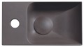 PICCOLINO umywalka betonowa, 30,8x17cm, bateria z lewej strony, ciemny brąz