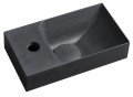 PICCOLINO umywalka betonowa, 30,8x17cm, bateria z lewej strony, antracyt
