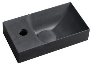 SAPHO PK30016 PICCOLINO umywalka betonowa, 30,8x17cm, bateria z lewej strony, antracyt