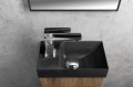 PICCOLINO umywalka betonowa, 30,8x17cm, bateria z lewej strony, antracyt