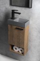 PICCOLINO umywalka betonowa, 30,8x17cm, bateria z lewej strony, szary