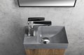 PICCOLINO umywalka betonowa, 30,8x17cm, bateria z lewej strony, szary