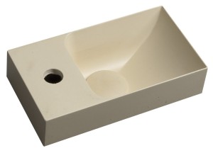 SAPHO PK30022 PICCOLINO umywalka betonowa, 30,8x17cm, bateria z lewej strony, żółty