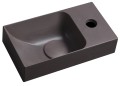 PICCOLINO umywalka betonowa, 30,8x17cm, bateria z prawej strony, ciemny brąz