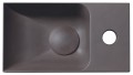 PICCOLINO umywalka betonowa, 30,8x17cm, bateria z prawej strony, ciemny brąz