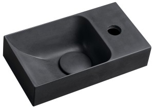 SAPHO PK30516 PICCOLINO umywalka betonowa, 30,8x17cm, bateria z prawej strony, antracyt