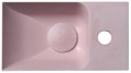 PICCOLINO umywalka betonowa, 30,8x17cm, bateria z prawej strony, różowy
