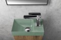 PICCOLINO umywalka betonowa, 30,8x17cm, bateria z prawej strony, zielony