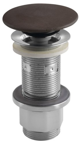 Korek umywalkowy 5/4'', klik-klak, betonowy grzybek, 10-80mm, ciemny brąz