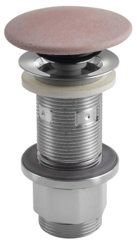 Korek umywalkowy 5/4'', klik-klak, betonowy grzybek, 10-80mm, różowy