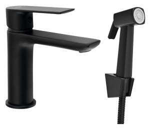 AQUALINE SK401B Bateria umywalkowa z prysznicem bidetowym, czarny