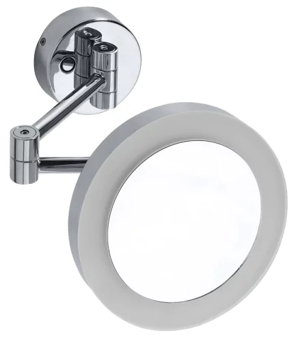 X-ROUND wiszące lusterko kosmetyczne LED, średnica 200mm, chrom