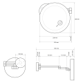 X-ROUND wiszące lusterko kosmetyczne LED, średnica 200mm, chrom