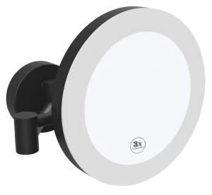 SAPHO XR016B X-ROUND BLACK wiszące lusterko kosmetyczne LED, średnica 200mm, czarny mat