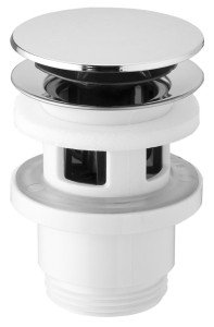 *BRUCKNER Odpływ umywalkowy 5/4”, klik-klak, duży korek, 32-52mm, ABS/chrom 151.309.1