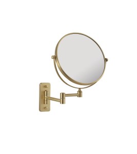 Gedy CO202488 GAIA wiszące lusterko kosmetyczne, średnica 180mm, dwustronne, złoto mat