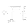 Bateria sensorowa wysoka 6V DC (4xAA), stal nierdzewna mat