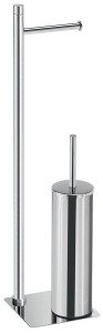 Gedy TR3213 TRILLY stojak z wieszakiem na papier toaletowy oraz szczotką WC, chrom