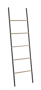 Gedy 303141 KENTA drabinka-wieszak na ręczniki 450x1610x21mm, czarny/bambus