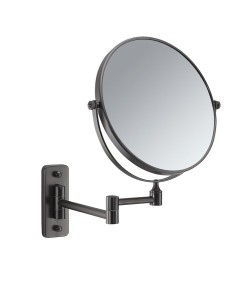 Gedy CO202481 GAIA wiszące lusterko kosmetyczne, średnica 180mm, dwustronne, gun metal