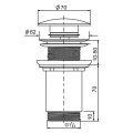 Korek umywalkowy 5/4“, klik-klak, grzybek ceramiczny, 10-50mm, breccia marmor