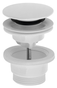 BRUCKNER Korek umywalkowy 5/4“, klik-klak, duży grzybek, ABS/biały 151.308.0