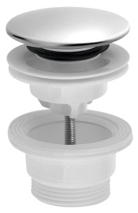 BRUCKNER Korek umywalkowy 5/4“, klik-klak, duży grzybek, 4-45mm, ABS/stal nierdzewna 151.308.1