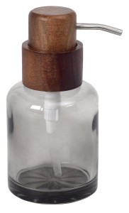SAPHO 08387 FIGO dozownik mydła 300ml, szkło dymione/drewno