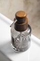 FIGO dozownik mydła 300ml, szkło dymione/drewno