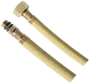 *AQUALINE 33354GB Wąż przyłączeniowy nierdzewny M10x3/8", 40cm, złoty mat