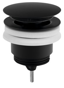 Omp Tea Odpływ umywalkowy 5/4”, klik-klak, duży korek, 10-45mm, czarny mat 7532.310.5X