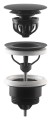 Odpływ umywalkowy 5/4”, klik-klak, duży korek, 10-45mm, czarny mat