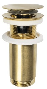 Omp Tea Korek umywalkowy 5/4“, klik-klak, duży grzybek, max 80mm, złoto mat 7533.370.5.36