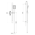 Zestaw prysznicowy, przesuwny uchwyt 680mm, złoto mat