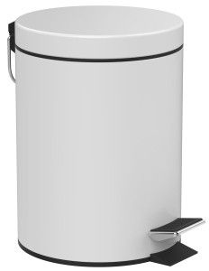 AQUALINE 28105 SIMPLE LINE kosz na śmieci okrągły 5l, biały mat