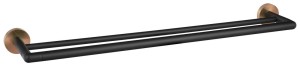 SAPHO WS011BC LARISSA wieszak na ręczniki podwójny 600mm, czarny/miedź mat