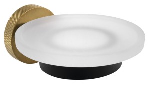 SAPHO WS002BG LARISSA mydelniczka, sklo mleczne, czarny/złoty mat