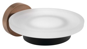 SAPHO WS002BC LARISSA mydelniczka, sklo mleczne, czarny/miedź mat