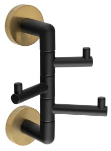 SAPHO WS063BG LARISSA wieszak potrójny obrotowy, czarny/złoty mat