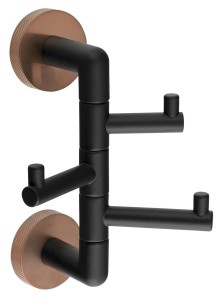 SAPHO WS063BC LARISSA wieszak potrójny obrotowy, czarny/miedź mat