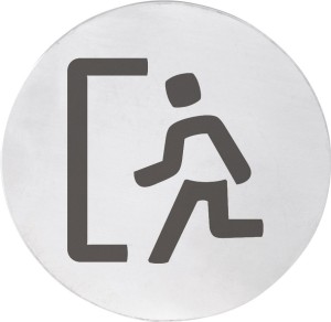 SAPHO XP128 Tabliczka "EXIT", średnica 75mm, stal nierdzewna