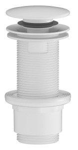 SAPHO CV1132WM Odpływ umywalkowy 5/4”, klik-klak, duży korek, 10-80mm, ABS/biały mat
