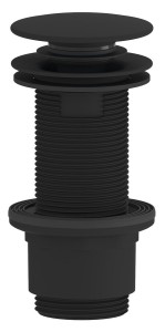 SAPHO CV1132B Odpływ umywalkowy 5/4”, klik-klak, duży korek, 10-80mm, ABS/czarny mat